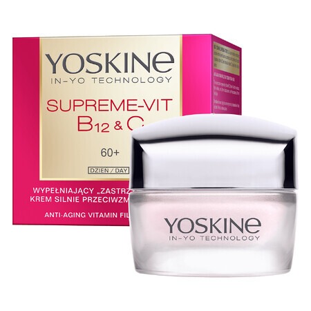 Yoskine Supreme-Vit B12 + C 60+, crema de día antiarrugas rellenadora, 50 ml