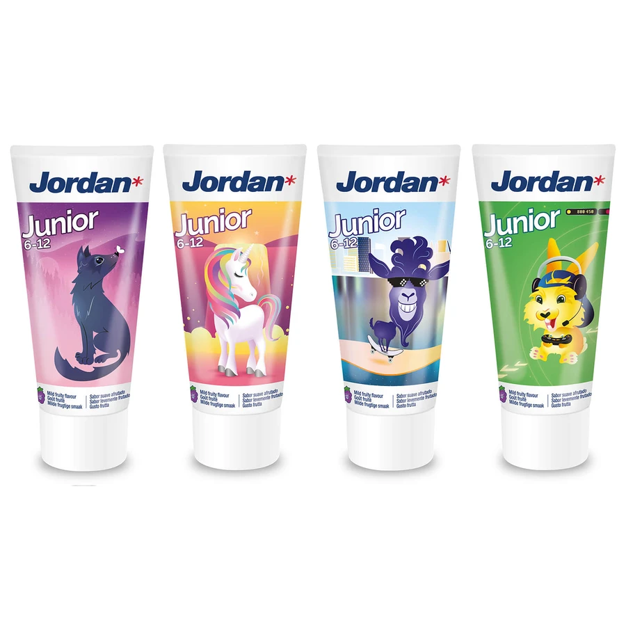 Jordan Junior, tandpasta voor kinderen, met fluoride, fruit, 6-12 jaar, 50 ml