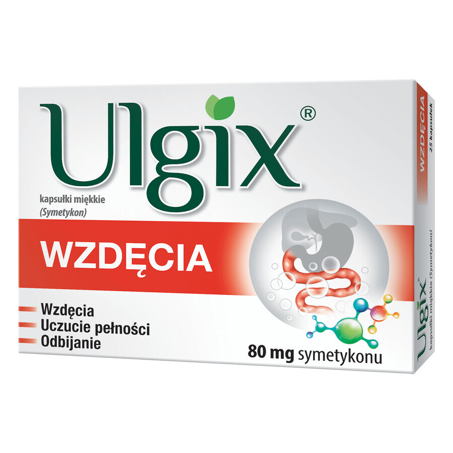 Ulgix Flatulencia 80 mg, 25 cápsulas blandas