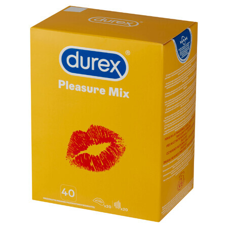 Durex Pleasure, set de préservatifs, 40 pièces