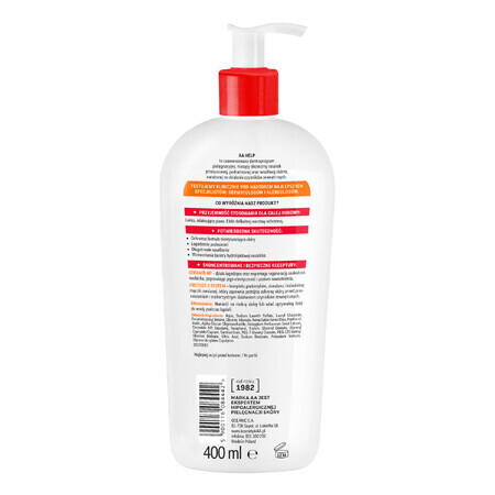 AA Help S.O.S, Loțiune de baie 2în1, Liniștitoare și protectoare, piele extrem de uscată, 400 ml