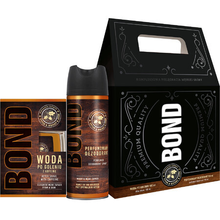 Set Bond Tabaco, Whisky y Cedro, aftershave, 100ml + desodorante, 150ml