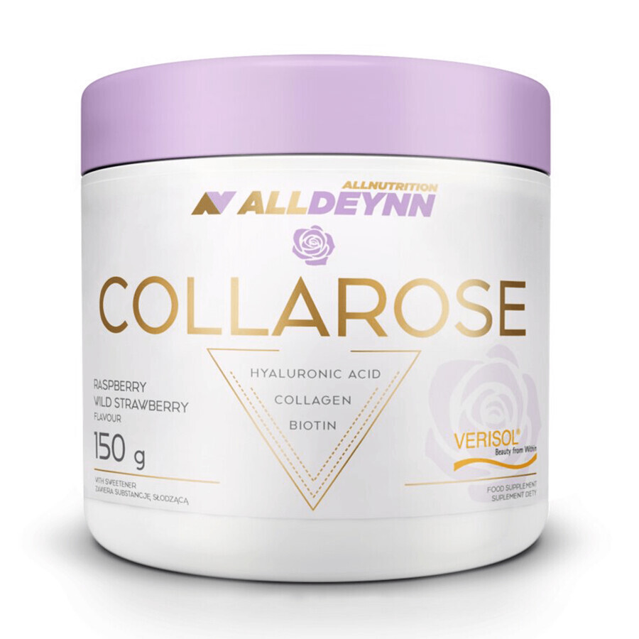 Allnutrition Alldeynn CollaRose, sabor frambuesa y fresa, 150 g