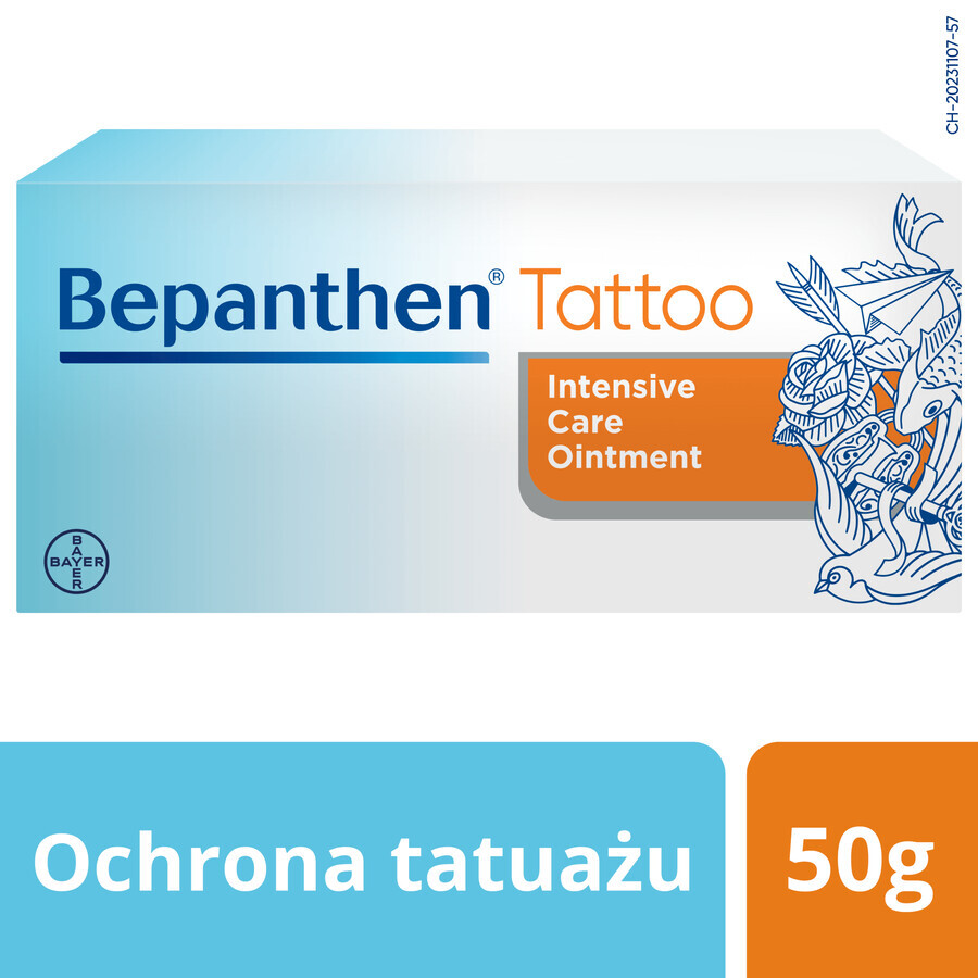 Bepanthen Tattoo, pomada para tatuajes, 50 g