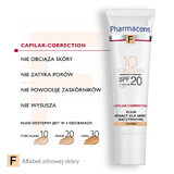 Pharmaceris F, fluido opaco para piel capilar SPF 20, nº 10, porcelana, 30 ml