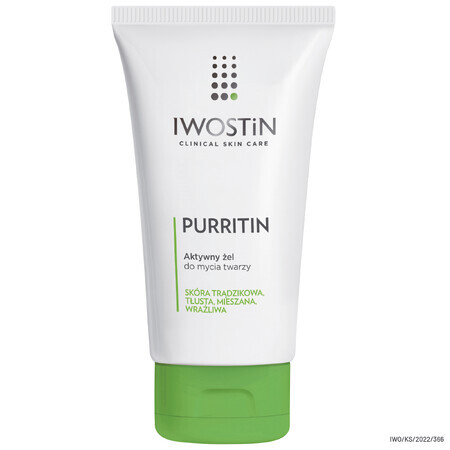 Iwostin Purritin, gel limpiador facial activo, 150 ml