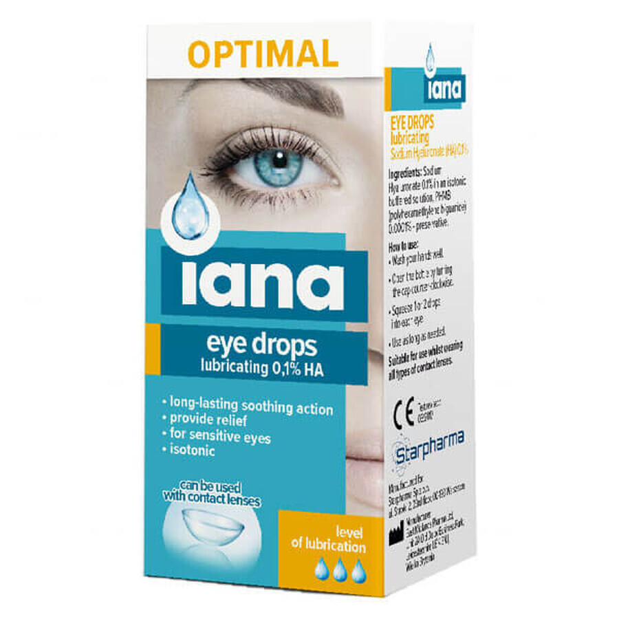 Iana Optimal, colirio hidratante 0,1 % HA, 10 ml