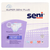 Super Seni Plus, scutece, mici, 55-80 cm, 10 buc.