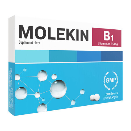 Molekin B1, thiamine 35 mg, 60 film-coated tablets