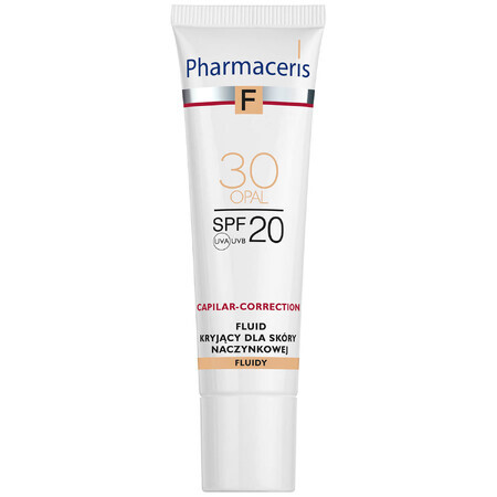 Pharmaceris F, fluido opaco para piel vascular SPF 20, nº 30, opal, 30 ml