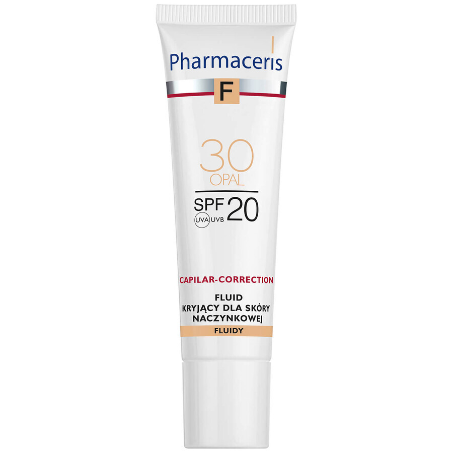 Pharmaceris F, fluido opaco para piel vascular SPF 20, nº 30, opal, 30 ml