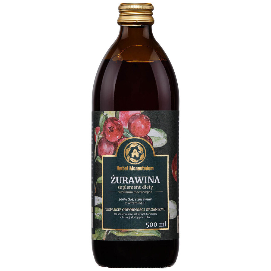 Herbal Monasterium Arándano rojo, 100% zumo con vitamina C, 500 ml