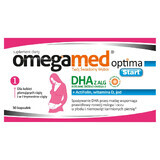 Omegamed Optima Start DHA con algas para mujeres que planean quedarse embarazadas y durante los primeros meses de embarazo, 30 cápsulas