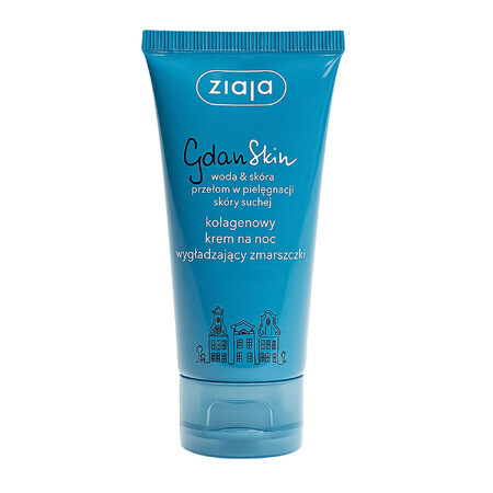 Ziaja GdanSkin, crema de noche con colágeno, alisa las arrugas, 50 ml