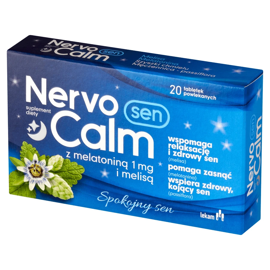 Compresse per il sonno rilassante con melatonina e melissa, 20 pezzi.