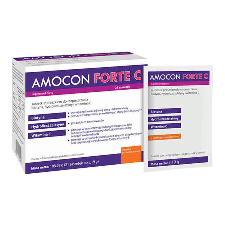 Amocon Forte C, sabor naranja, 5,19 g x 21 sobres