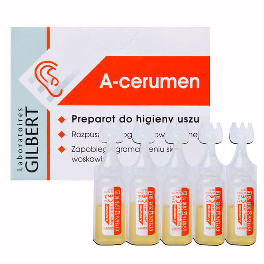 A-Cerumen, preparación para la higiene del oído durante 6 meses, 2 ml x 5 ampollas