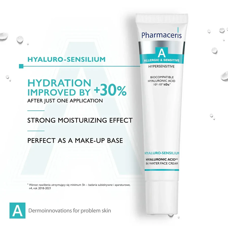 Pharmaceris A Hyaluro-Sensilium, ácido hialurónico en crema facial acuosa, 40 ml