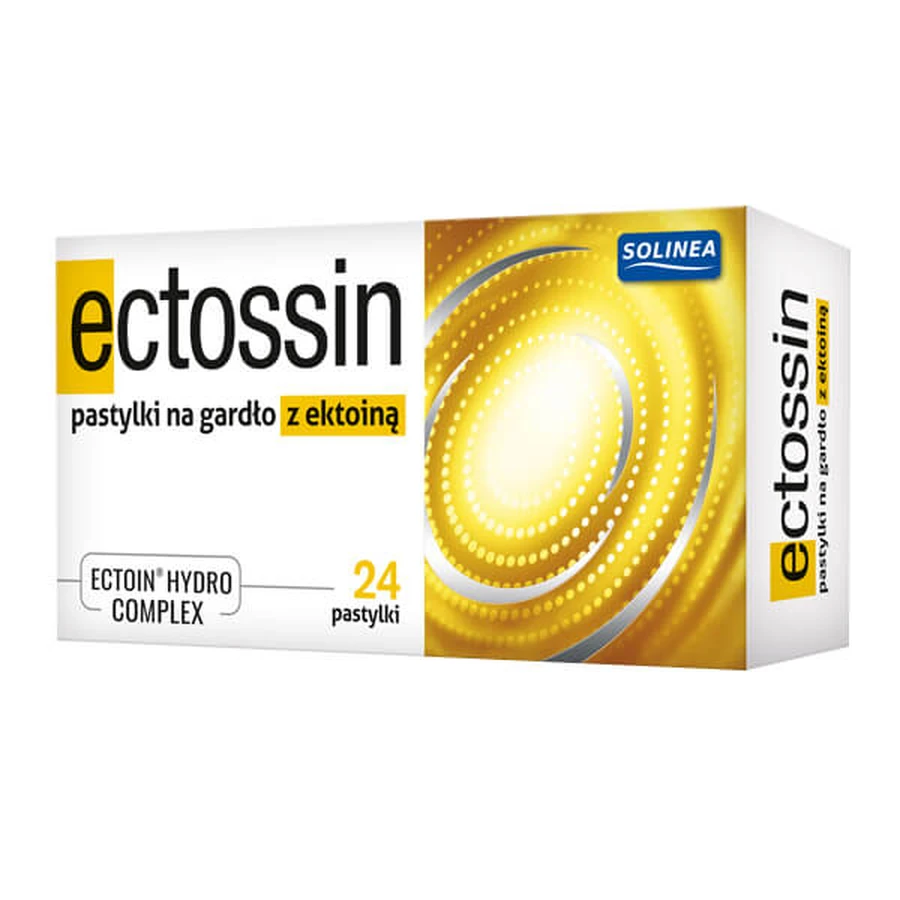 Ectossin, pastylki na gardło z ektoiną, 24 sztuki: ceny i cechy