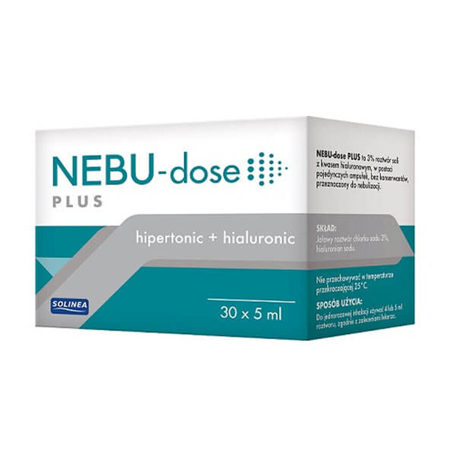 Nebu-Dose Plus, solución para nebulización al 3% con ácido hialurónico, 5 ml x 30 ampollas