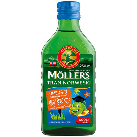 Moller's Tran noruego, más de 3 años, sabor fruta, 250 ml