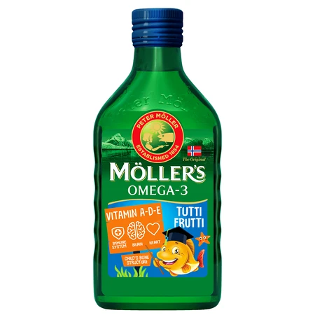 Moller's Tran noruego, más de 3 años, sabor fruta, 250 ml