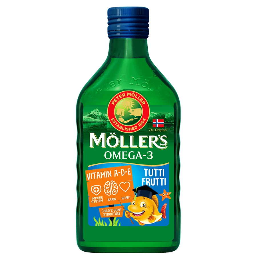 Moller's Tran noruego, más de 3 años, sabor fruta, 250 ml