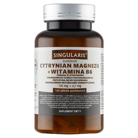 Singularis Citrato Superior de Magnesio + Vitamina B6, 120 comprimidos recubiertos con película