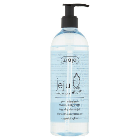 Ziaja Jeju, Micellar liquid for face, eyes and lips, Gentle make-up remover, 390 ml