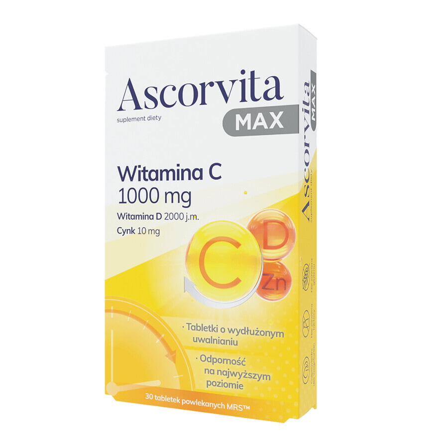 Ascorvita Max, 30 film-coated tablets