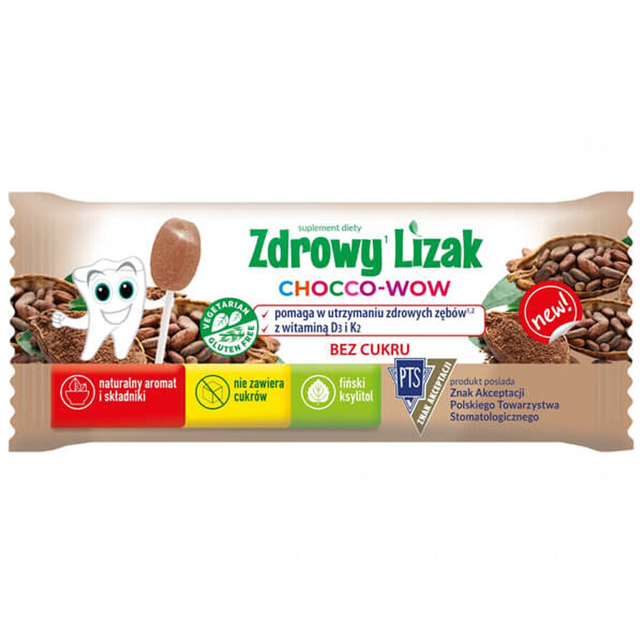 Healthy Chocco-Wow Lollipop, cocoa flavor, 1 piece