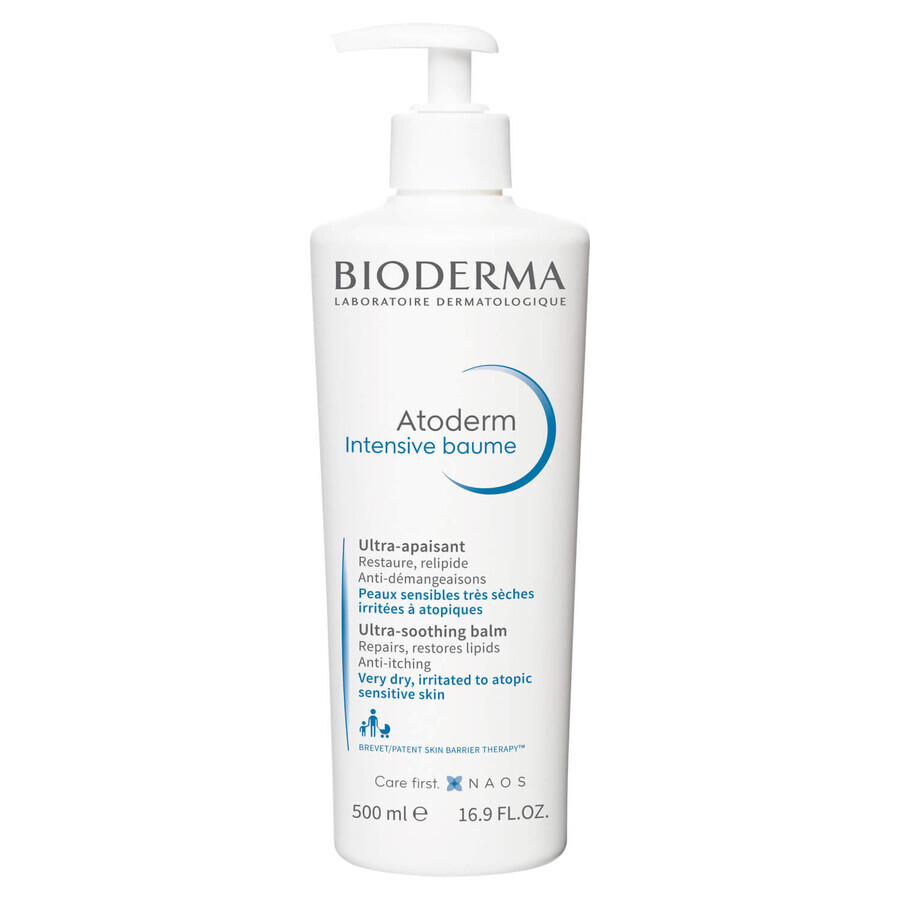 Bioderma Atoderm Intensive Baume, Soothing emollient lotion, dry and atopic skin, from birth, 500 ml