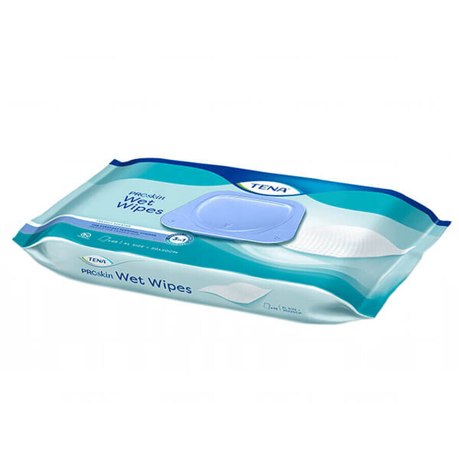 Tena Wet Wipes, toallitas húmedas 3 en 1, con clip, 48 unidades