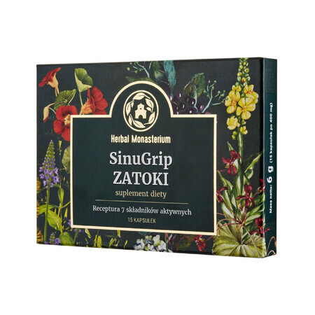 Herbal Monasterium SinuGrip Zatoki, 15 cápsulas