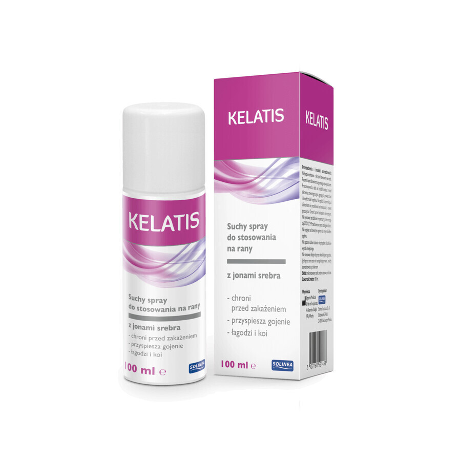 Kelatis, spray seco para heridas, con iones de plata, 100 ml