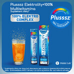 Plusssz Elektrolity + 100% Multivitamin, sabor piña-mango, 24 comprimidos efervescentes