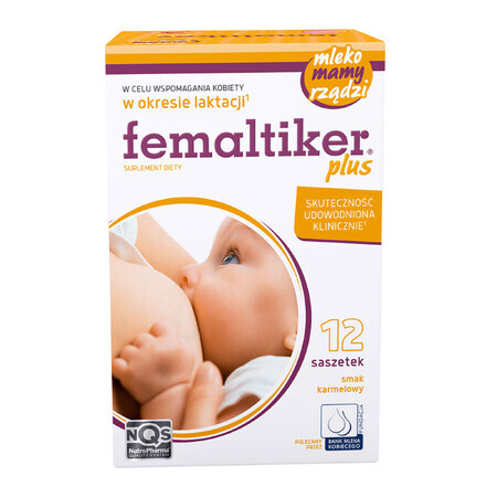 Femaltiker Plus, sabor caramelo, 12 sobres ENVASE CONTAMINADO