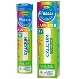 Plusssz Junior Calcium Complex, para niños mayores de 3 años, sabor fresa-frambuesa, 20 comprimidos efervescentes