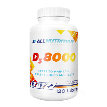 Allnutrition D3 8000, vitamina D 200 µg, 120 comprimidos