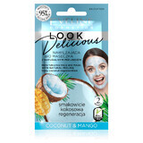 Eveline Cosmetics Look Delicious, Organic moisturizing face mask with natural peeling, coconut and mango, 10 ml