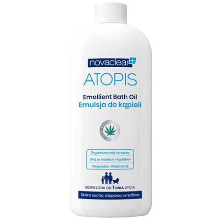 Novaclear Atopis, emulsión de baño a partir del día 1, piel seca, atópica, sensible, 500 ml