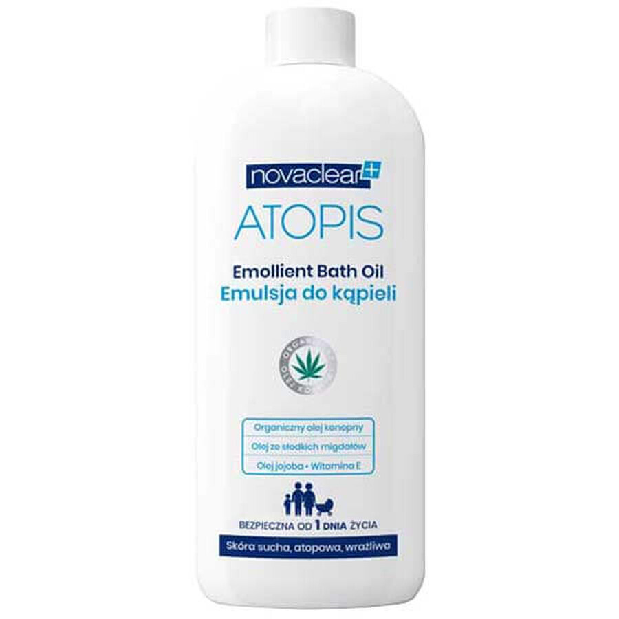 Novaclear Atopis, emulsión de baño a partir del día 1, piel seca, atópica, sensible, 500 ml