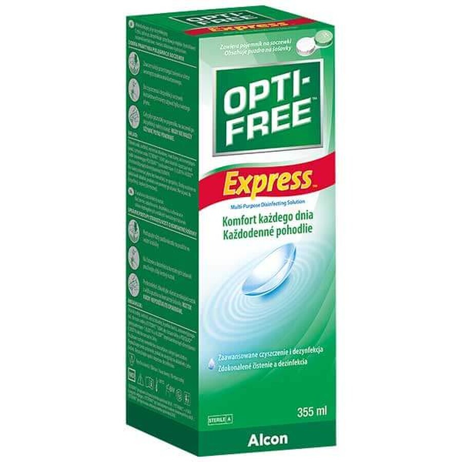 Opti-Free Express, desinfectante multifuncional para lentillas, 355 ml