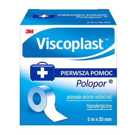 Viscoplast Polopor, adhesivo no tejido, 5 m x 25 mm, 1 pieza