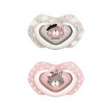 Canpol Babies, pacifier, silicone, symmetrical, size A, Bonjour Paris, pink, 22/647, 0-6 months, 2 pcs.