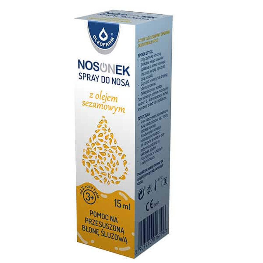 Nosonek, spray nasal con aceite de sésamo, a partir de 3 años, 15 ml