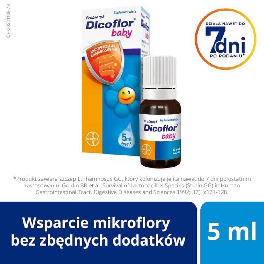 Gocce Probiotiche per Neonati Dicoflor Baby, 5 ml, Bayer