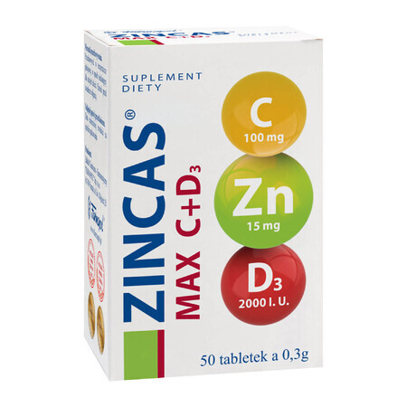 Zincas Max C + D3, 50 Tabletten