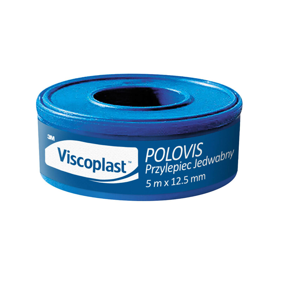 Viscoplast Polovis, adhesivo de seda, 5 m x 12,5 mm, 1 pieza