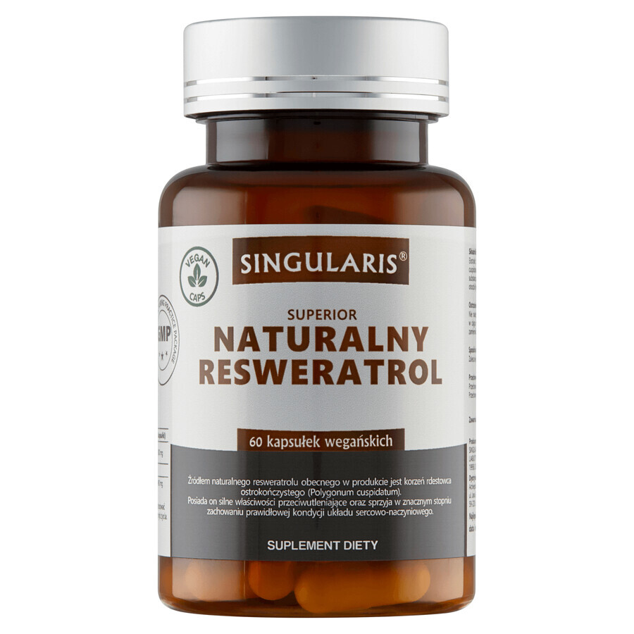 Singularis Superior Natural Resveratrol, 60 cápsulas vegetales